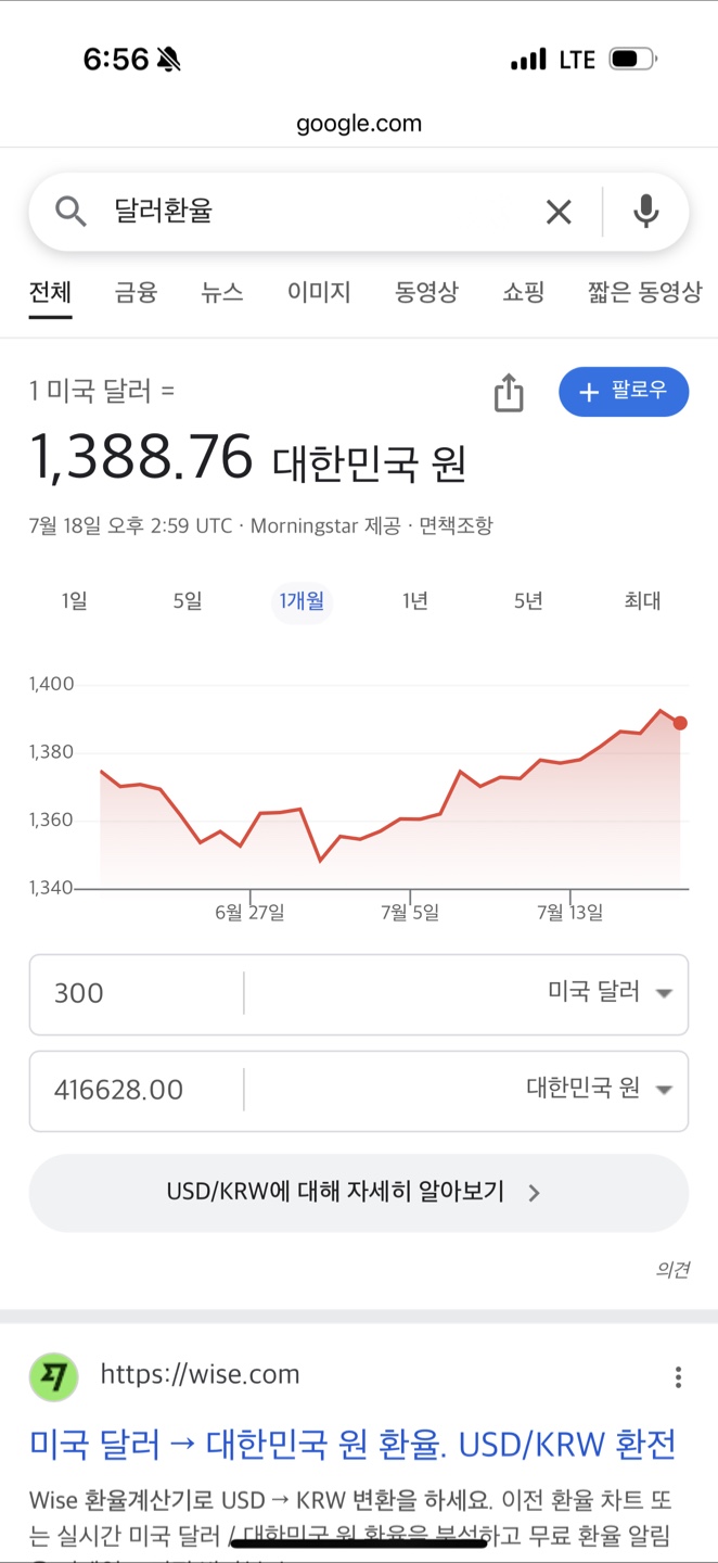 미국 100달러 3장 300달러