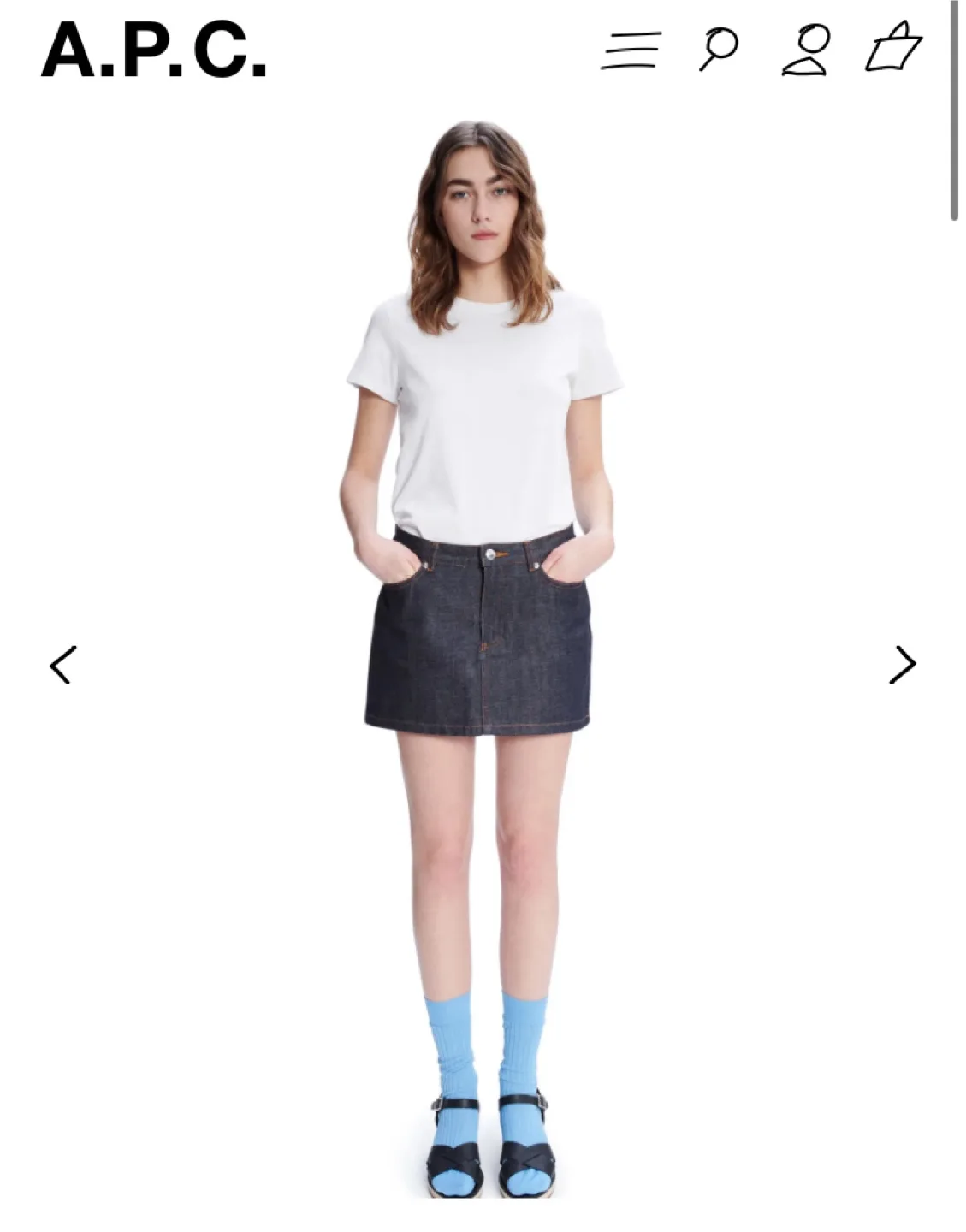 A.P.C. 데님 미니 스커트 / 사이즈 34 / 현백