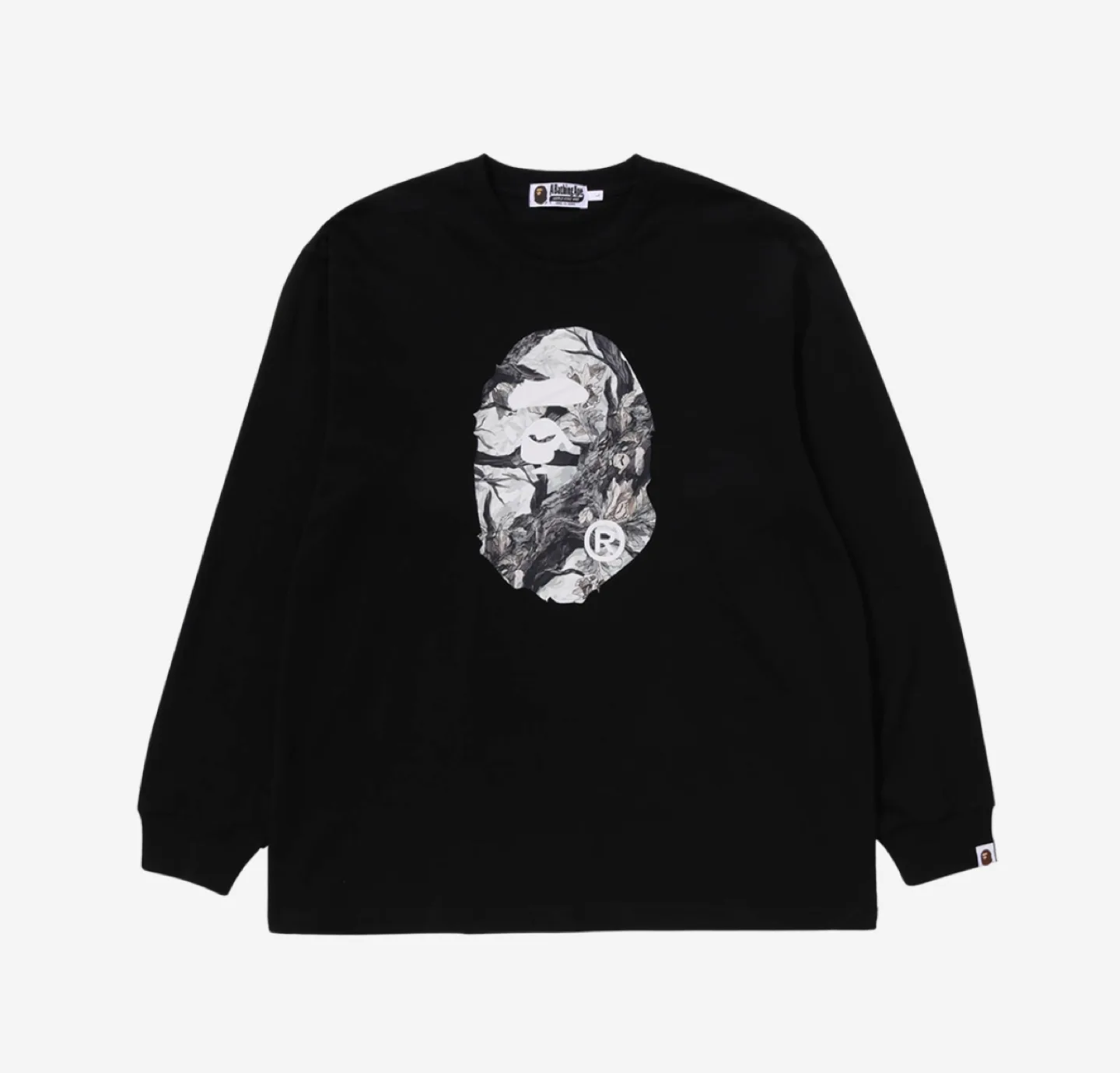 베이프 bape 트리 엣지 카모 에이프 헤드 롱슬리브 티셔츠 XL