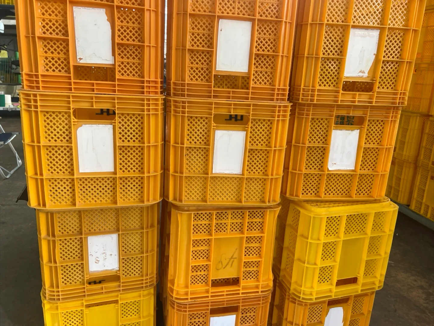 (중고)노란색 플라스틱 상자