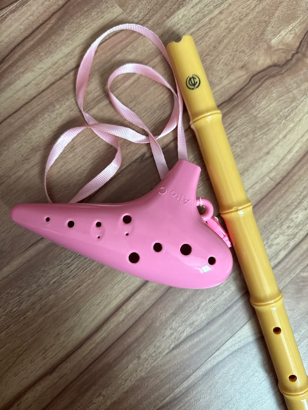 중고 분홍색 오카리나 / 단소 / 콤파스