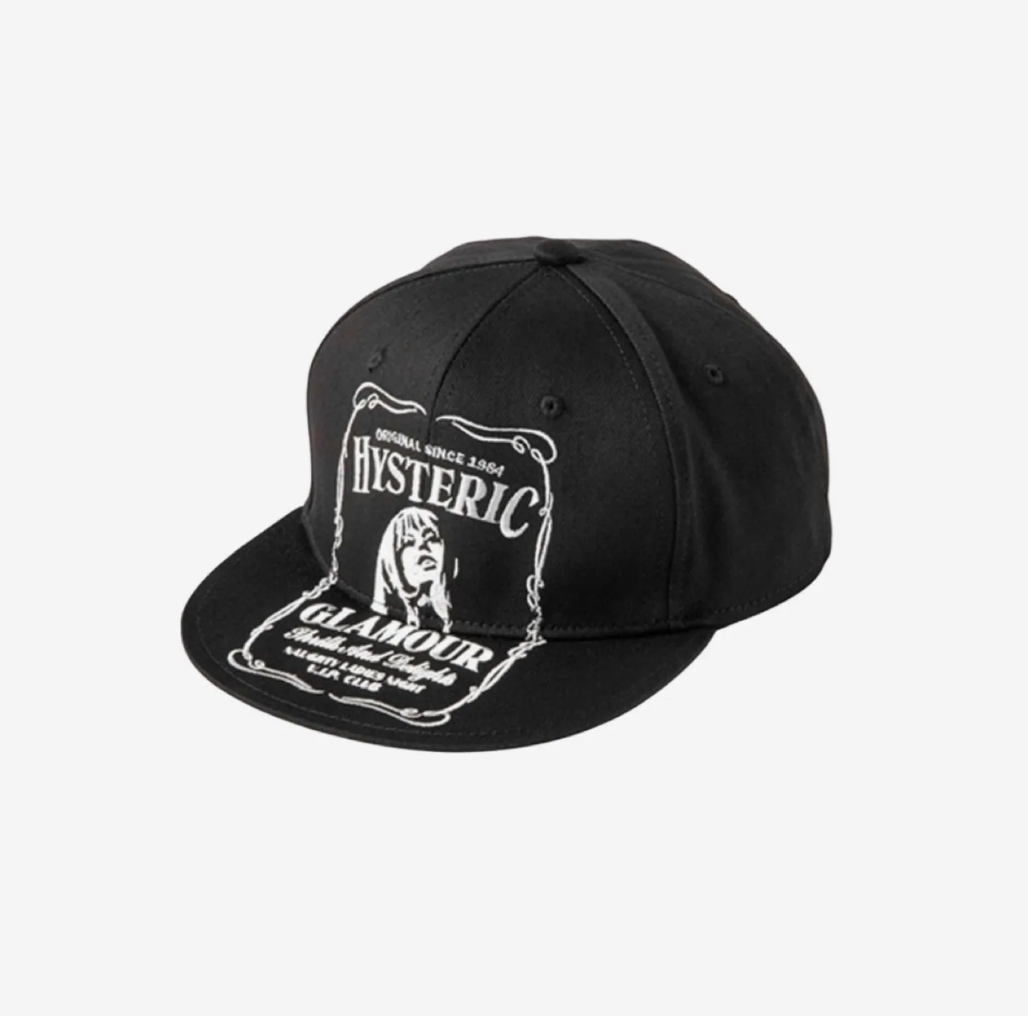 히스테릭 글래머 HYS 위스키 자수 캡 모자 블랙