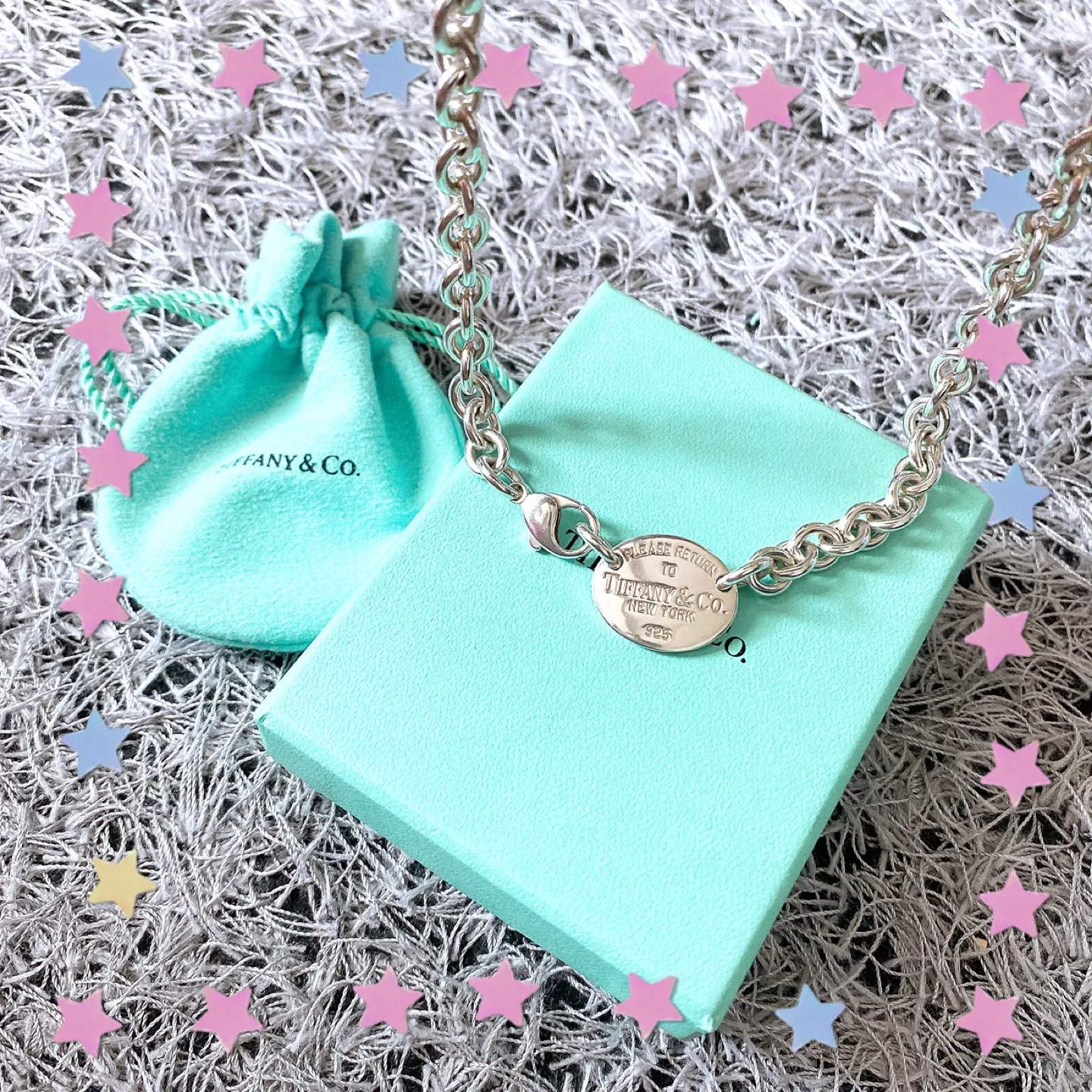 티파니앤코 정품 오벌 초커 토글 목걸이