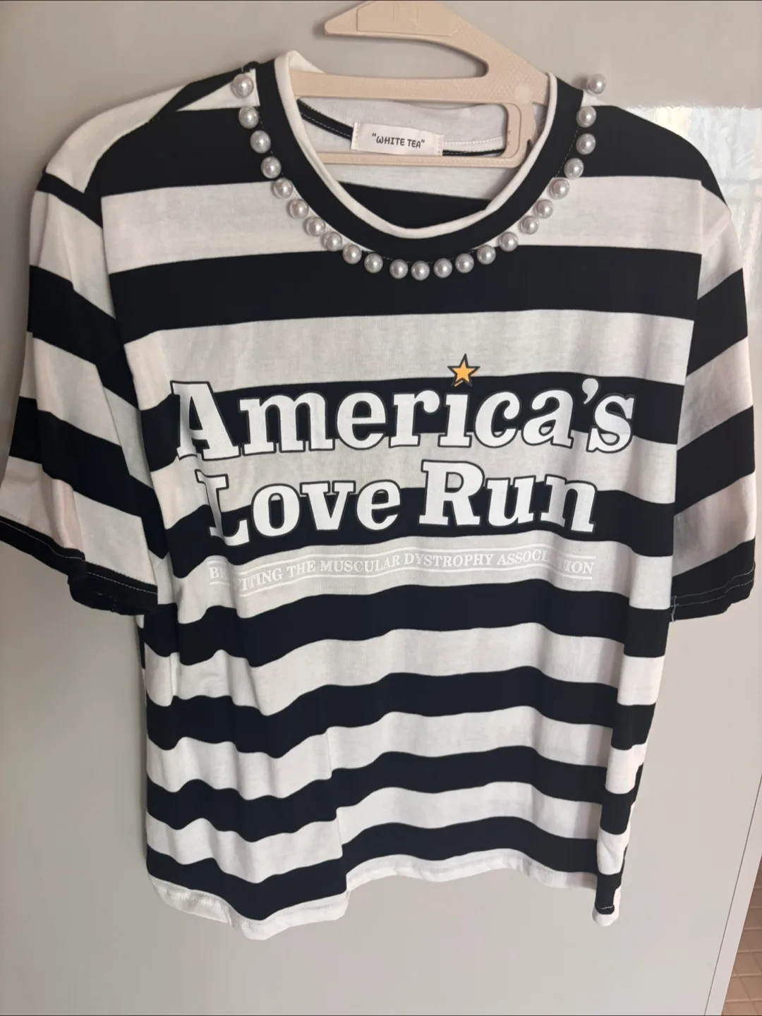 진주 스트라이프 반팔티