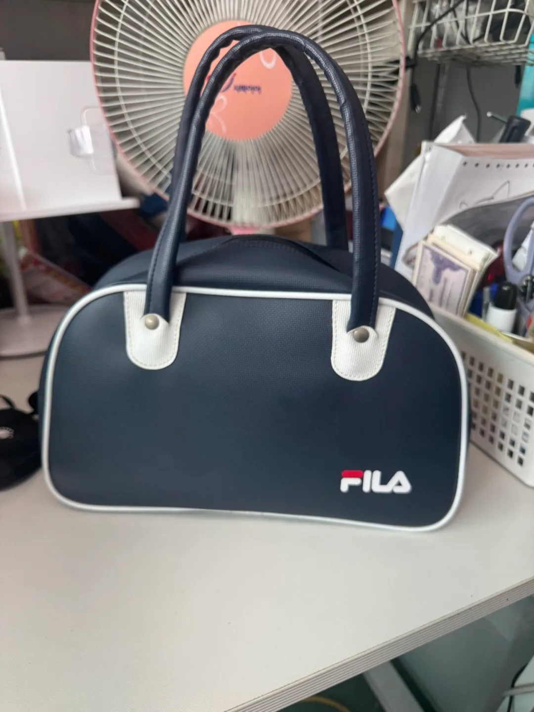 휠라 네이비 보스턴백(중고)