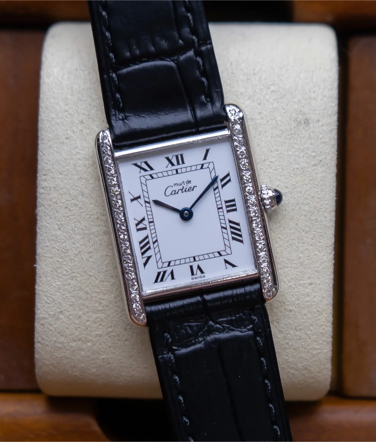 까르띠에 머스트 탱크 다이아 lm 시계