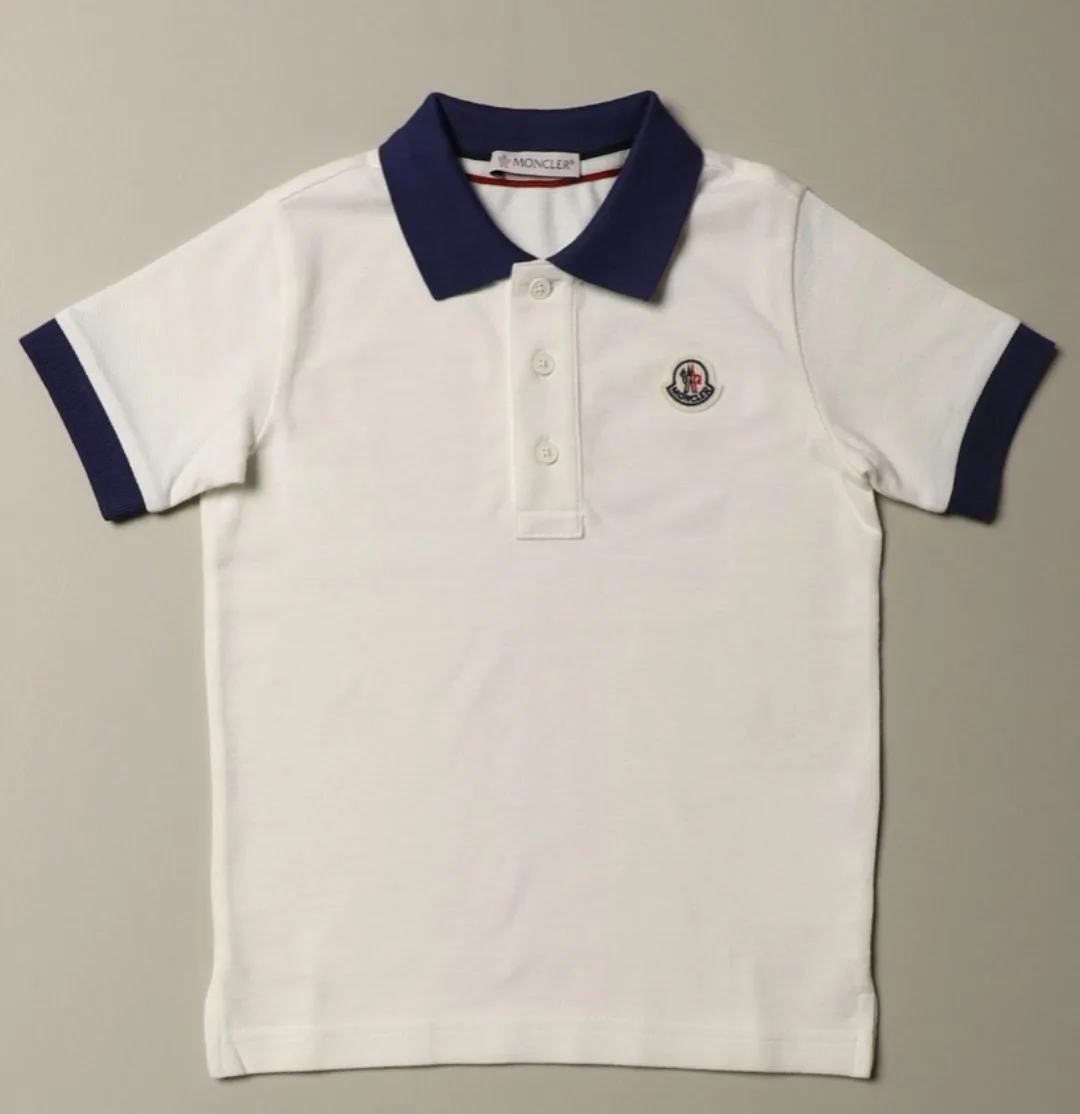 정품) 몽클레어 화이트 폴로 티셔츠