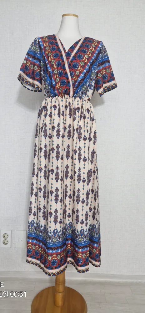 패턴 롱 원피스