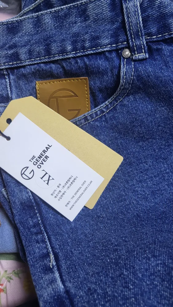 (새상품) 데님 와이드 핏, 데님 반바지(남녀공용)