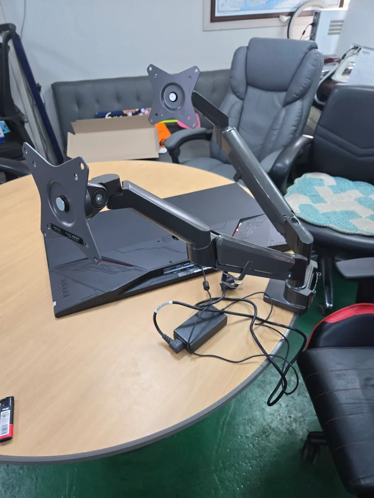 32 in 모니터 듀얼모니터암셋트 모니터2개