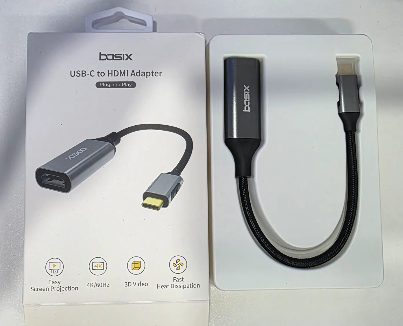 basix usb-c to hdmi adapter 팝니다. (중고, 단순개봉)