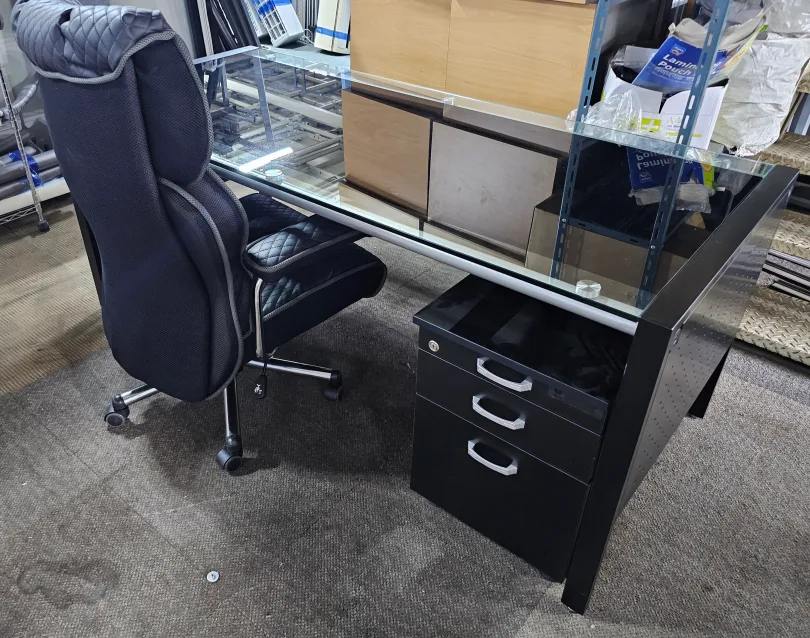 유리탁자 세트 의자 서랍장 포함 중고