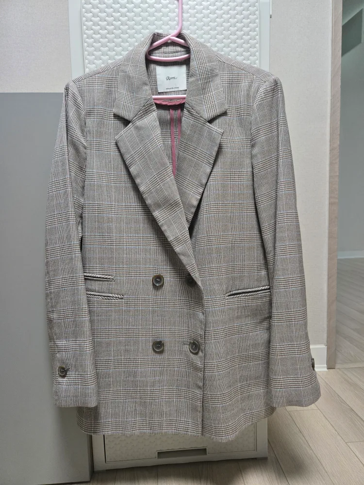 로엠 체크 자켓 세트