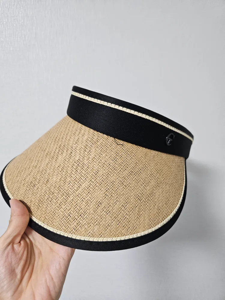 중고 라탄썬캡 베이지