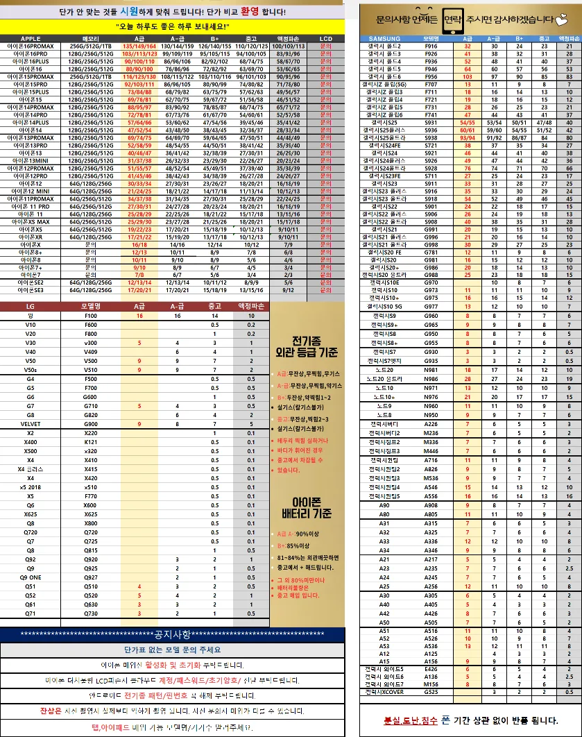 모든 중고폰판매/매입 *카드*현금영수증가능*