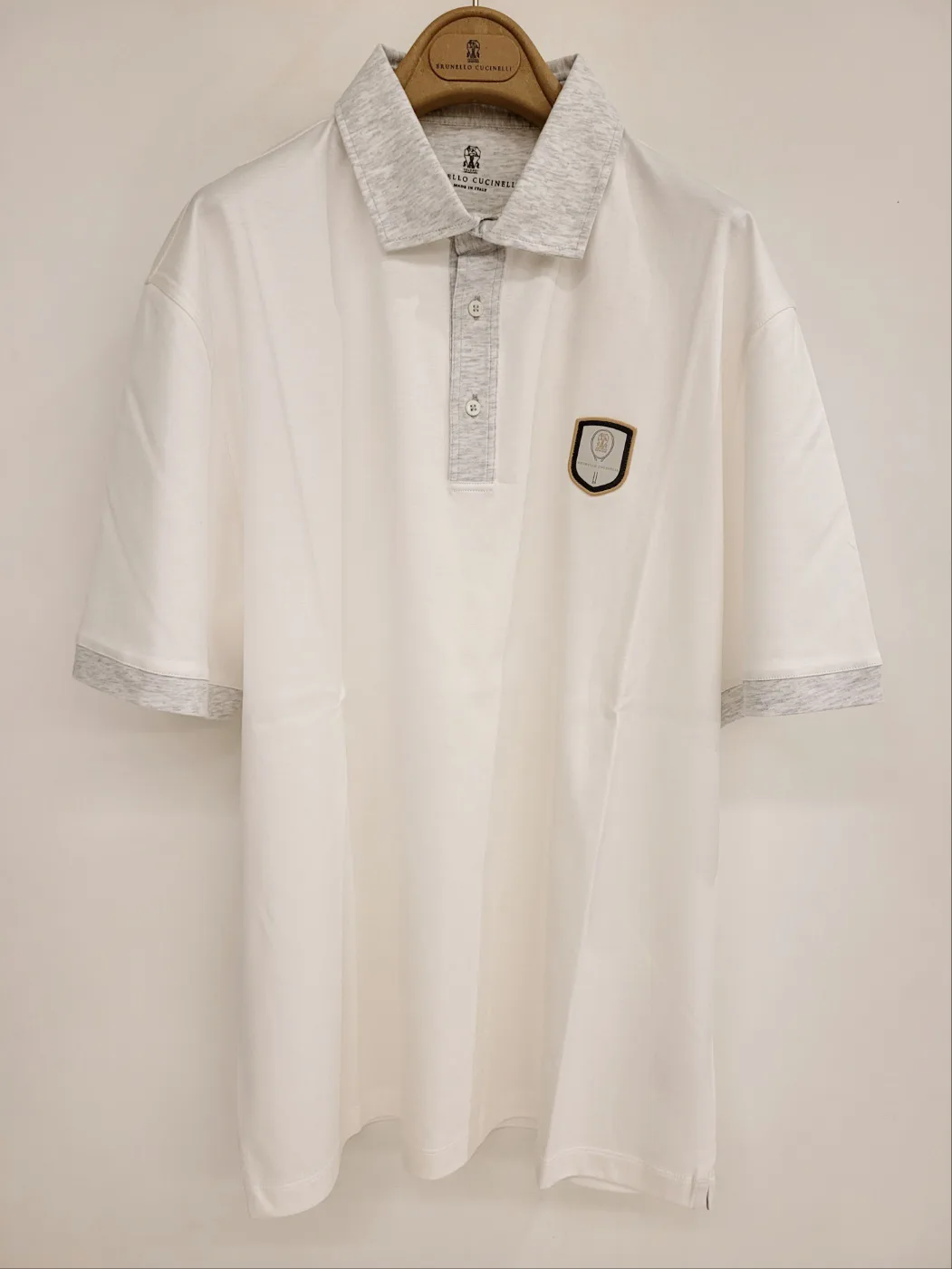 브루넬로 쿠치넬리 테니스 로고 카라티 폴로 셔츠 M