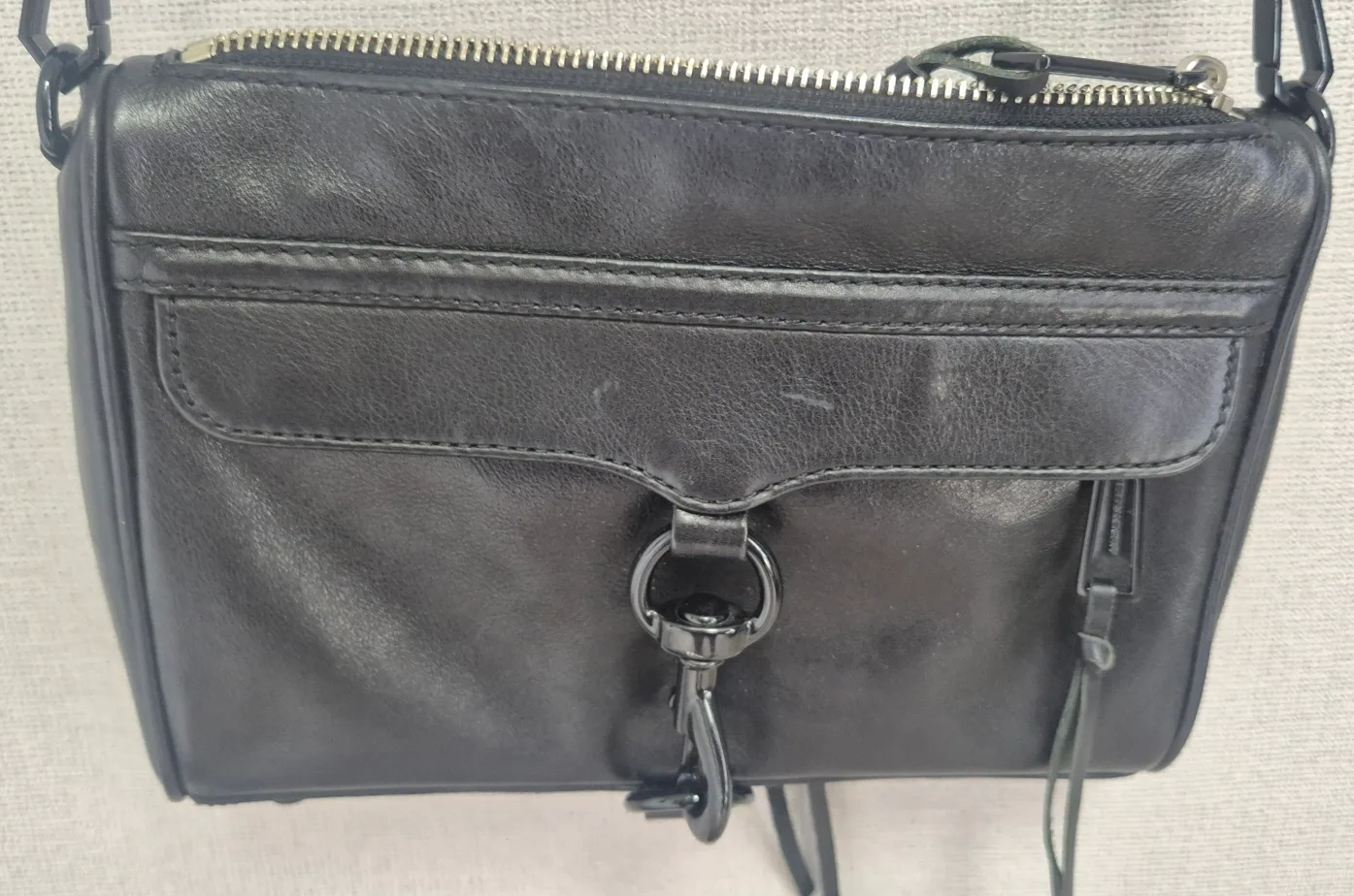 레베카밍코프 블랙 가죽 크로스백