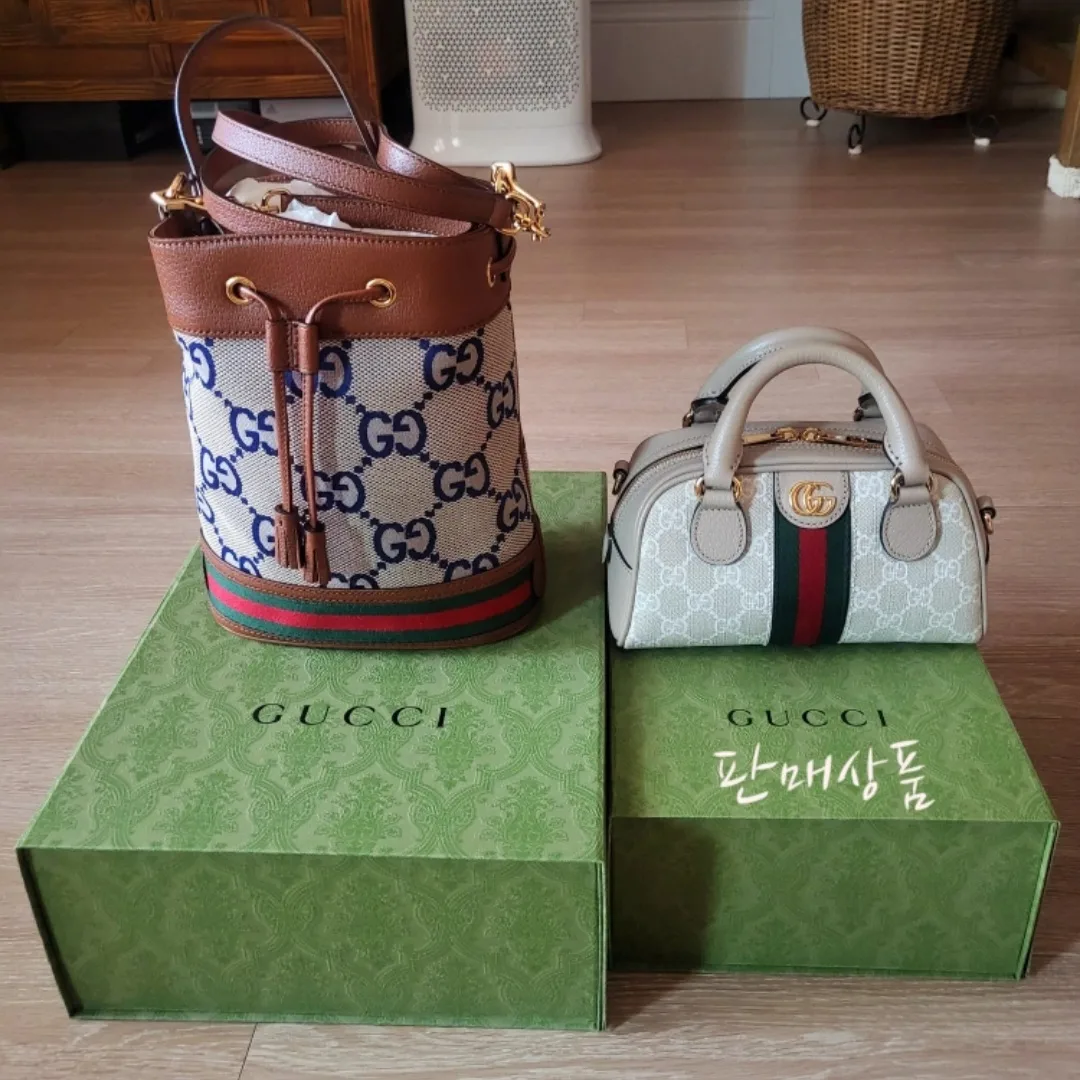 구찌 오피디아 미니 더플백 (현백구매)아들이2개를 싸줬는데  가방이 많아서 잘안들어 져서 보냅니다 새거수준 중고임