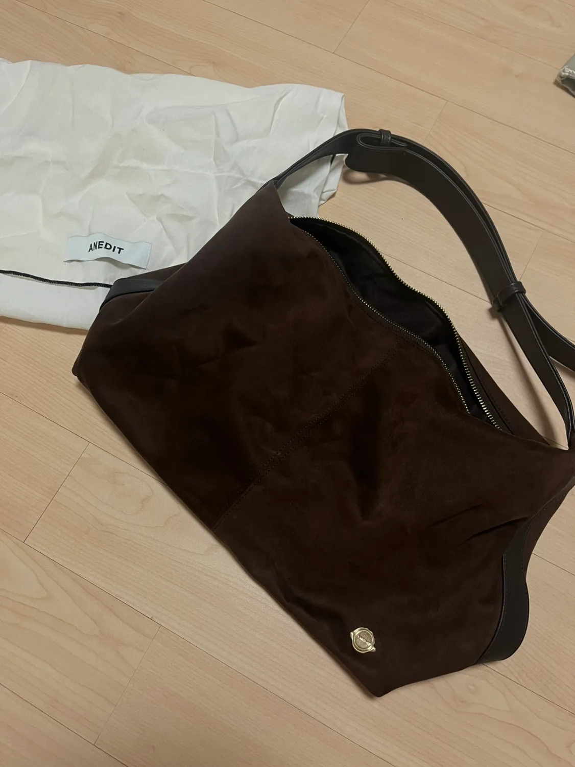 가격내림) 언에디트 스웨이드 호보백