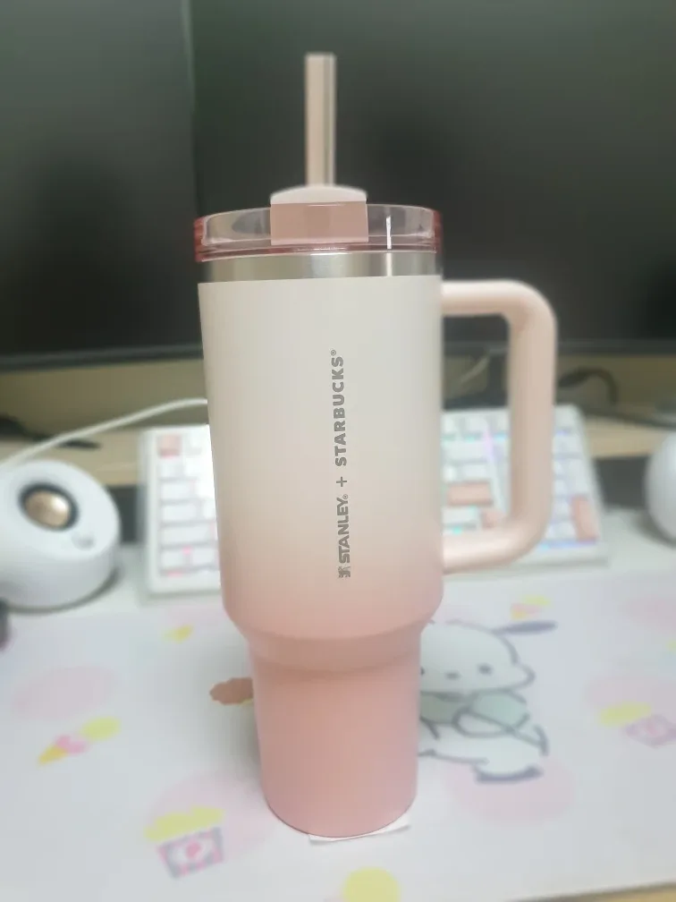(새상품) 대용량 스탠리 스타벅스 핑크 텀블러 1182ml