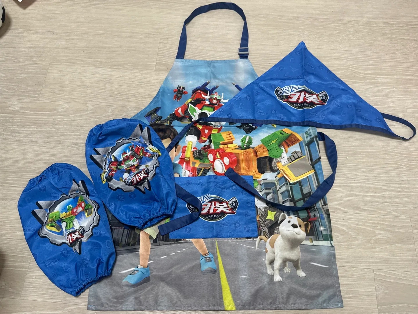 [중고] 헬로카봇 아동 앞치마 세트