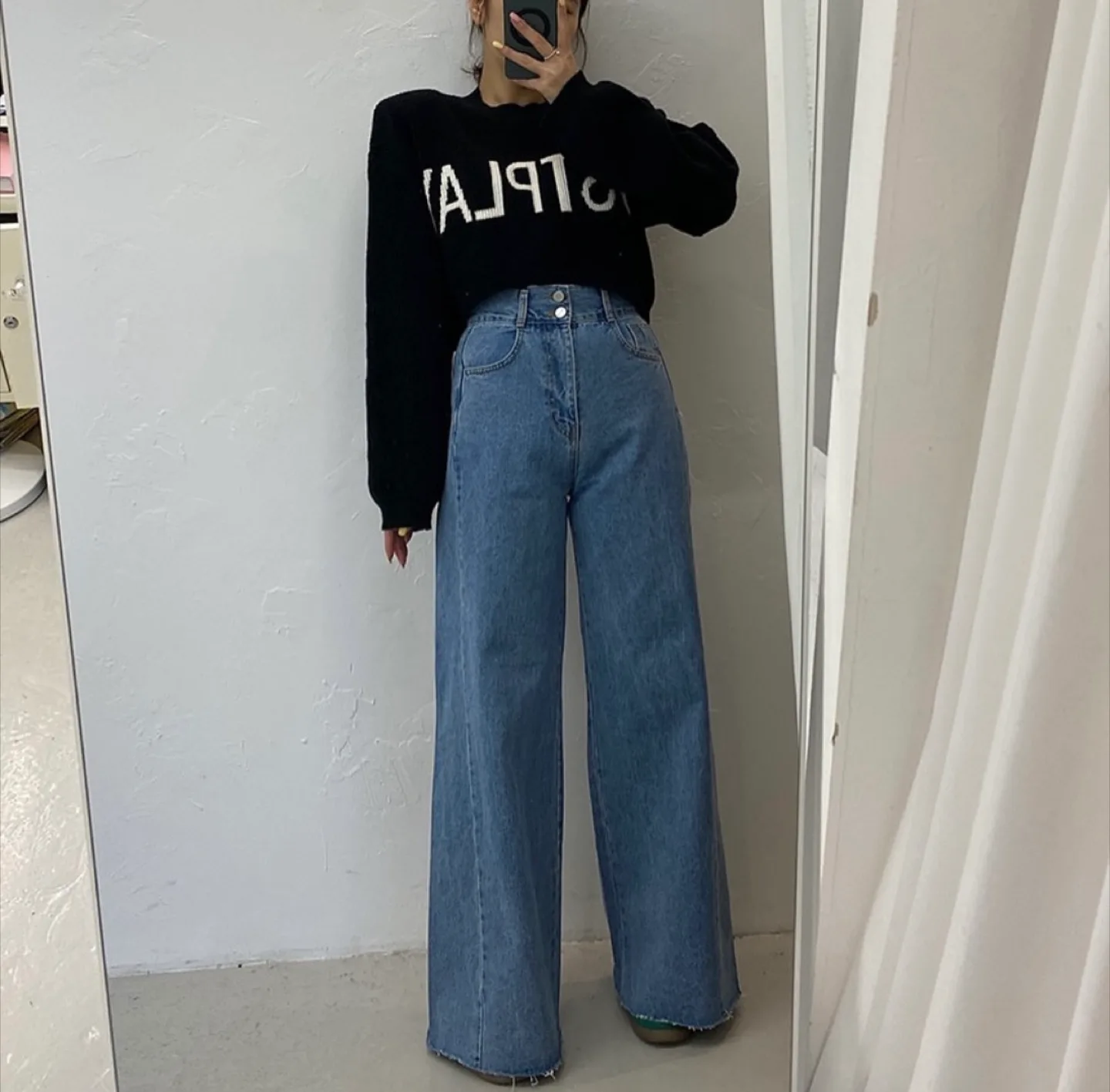 중청 와이드데님팬츠