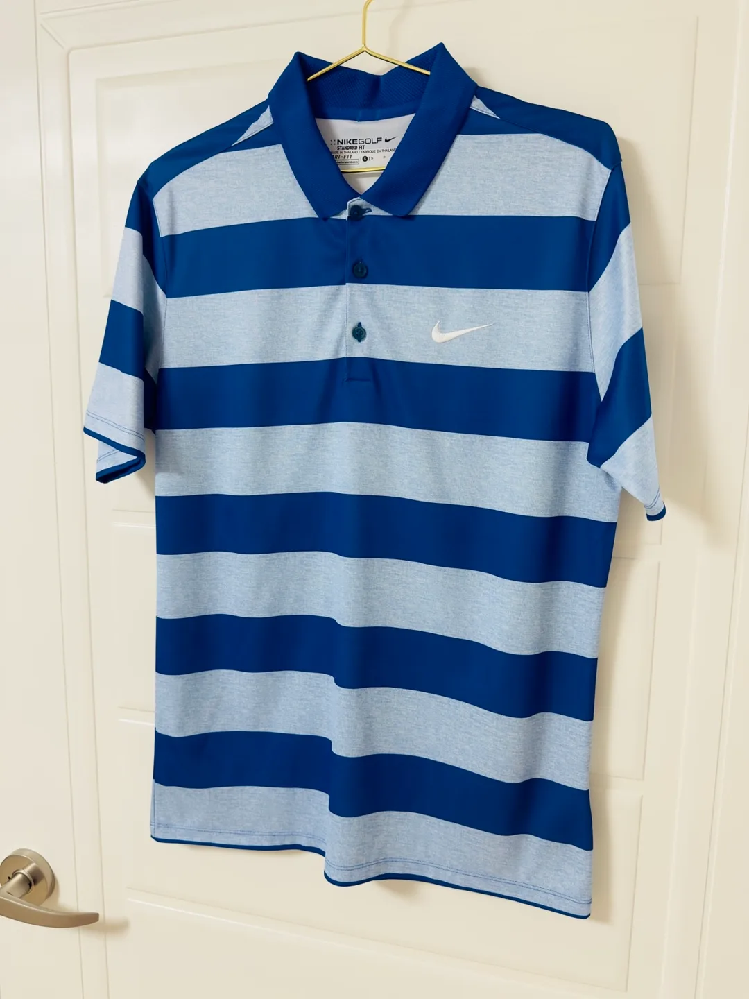 나이키 골프 블루 스카이 스트라이프 스우시 반팔 카라티