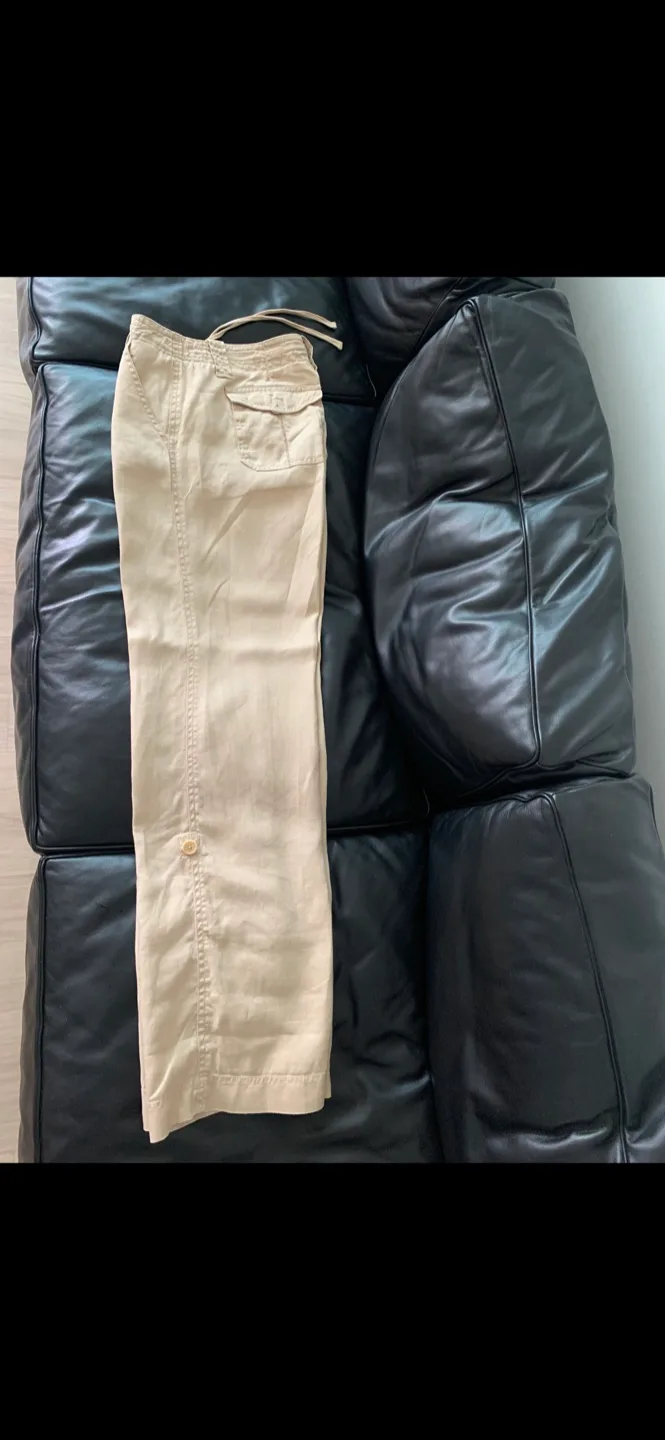 타미힐피거 베이지 린넨바지