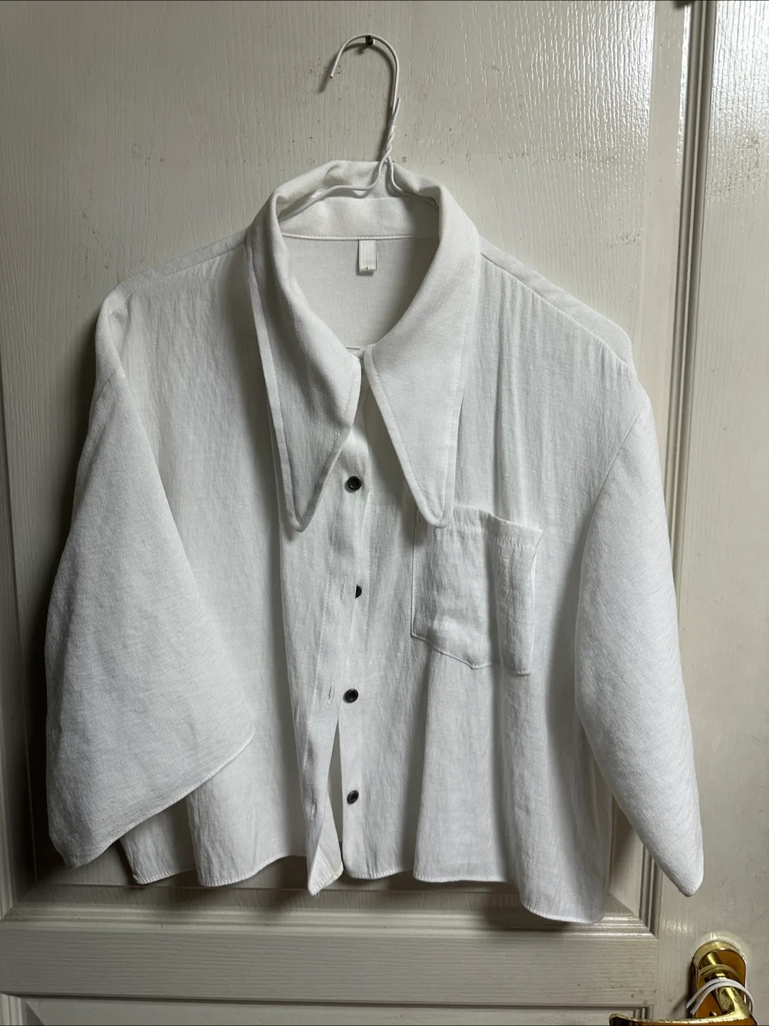 빅카라 반팔 린넨 셔츠 XL