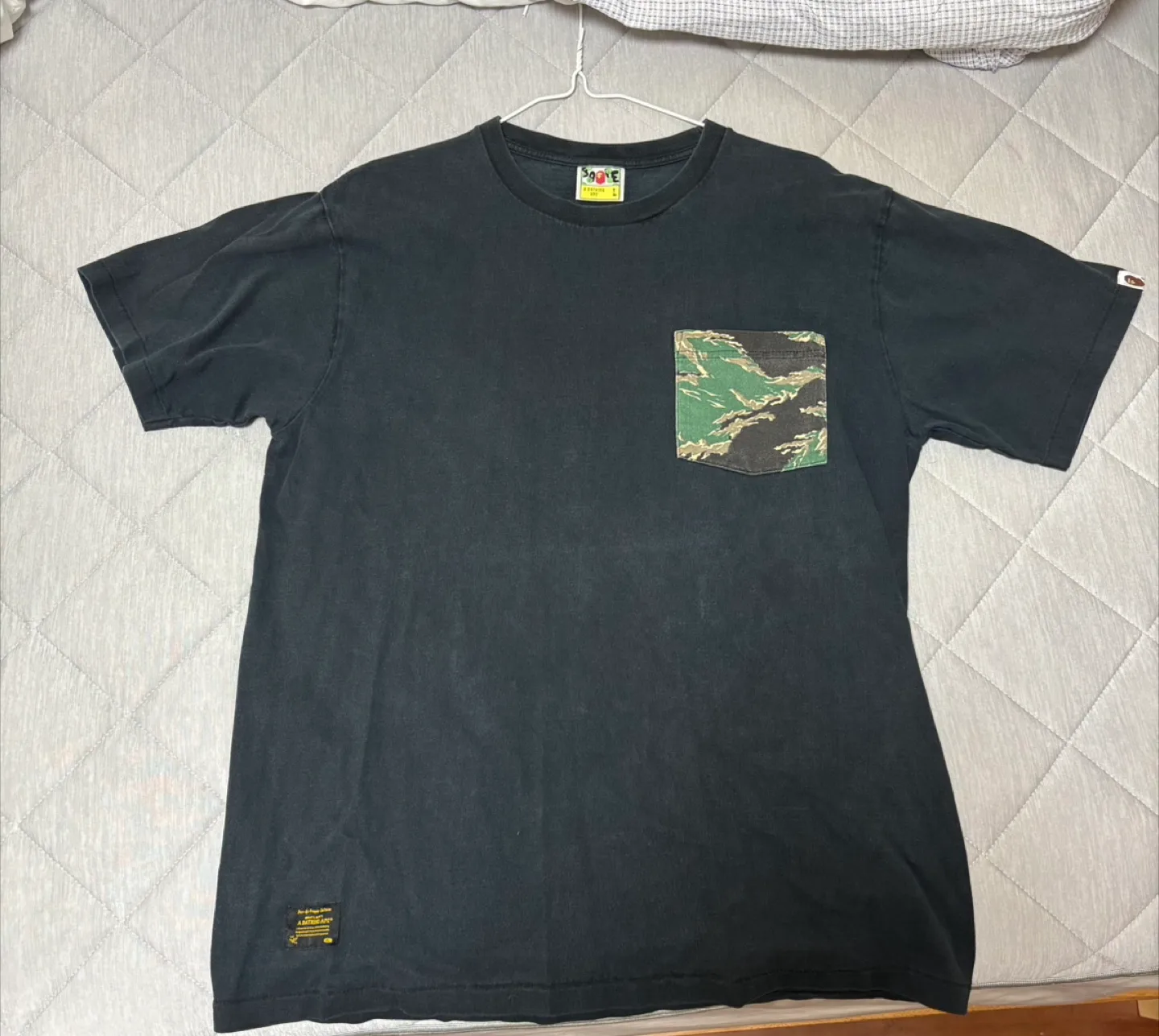 베이프 블랙 카모 포켓 반팔 L