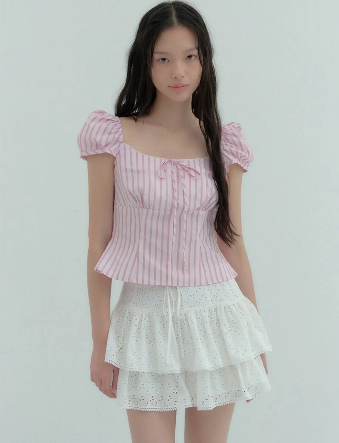 [플로움] Candy Ribbon Blouse S사이즈