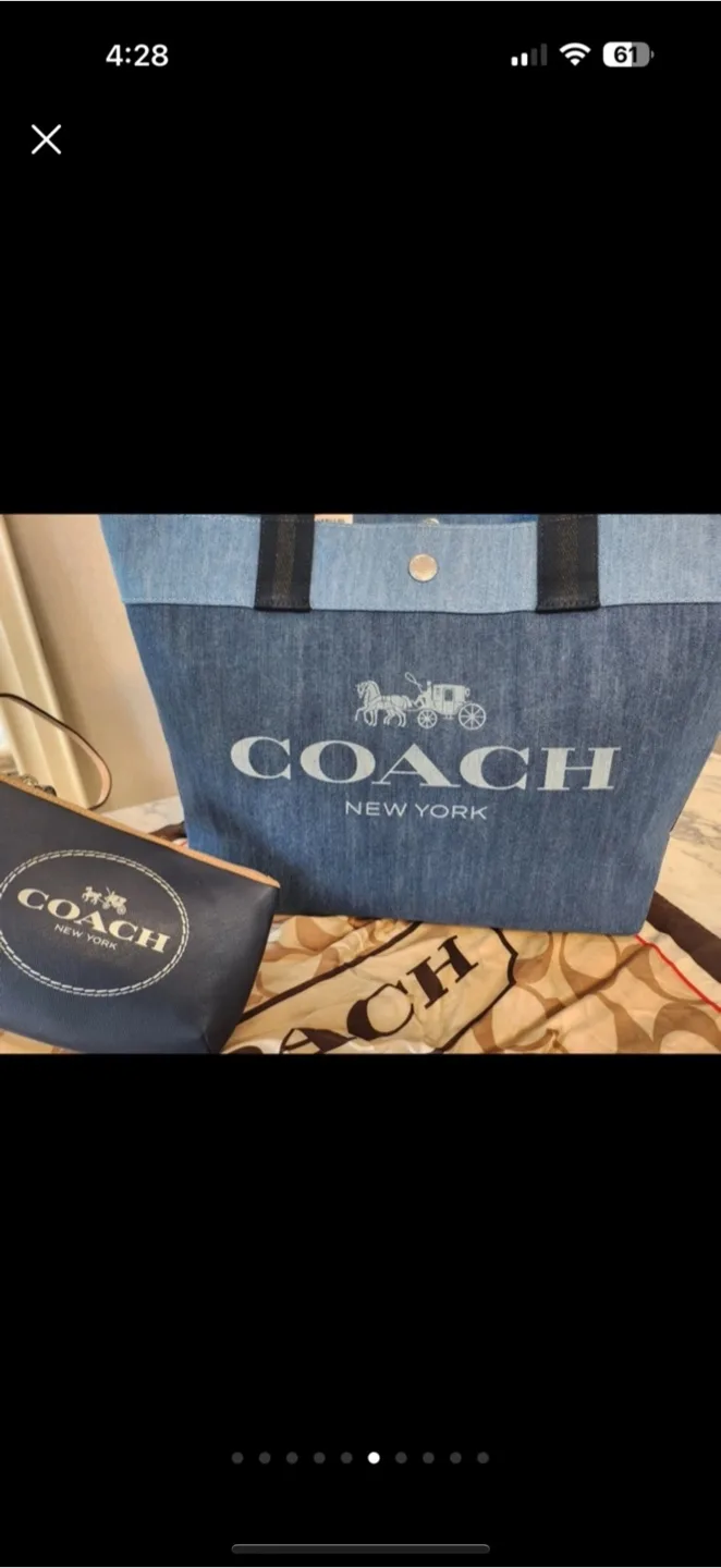 정품.택그대로 새상품!COACH 쇼퍼백 라지사이즈!! 미니백증정