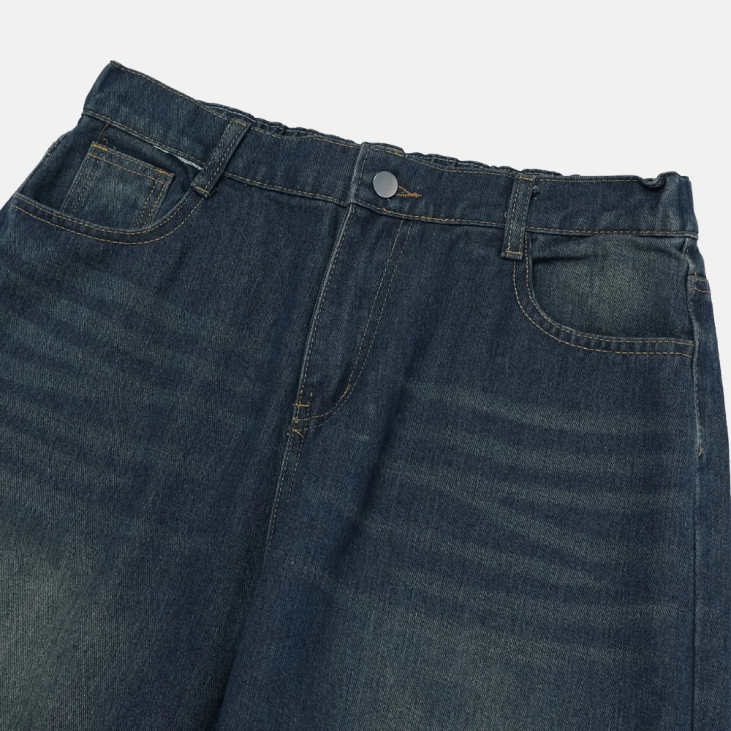 와이드핏 반밴딩데님팬츠(도매새상품)