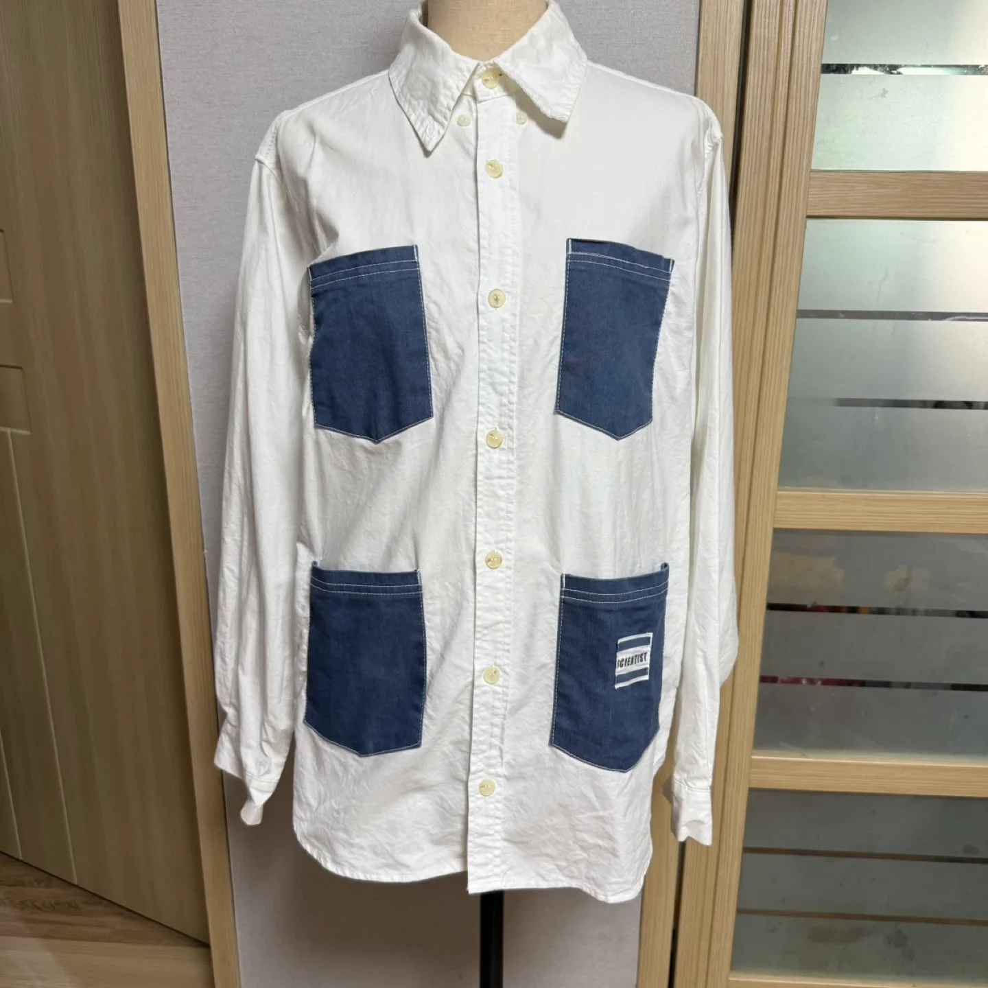 데님 포켓 셔츠 L 남방 청