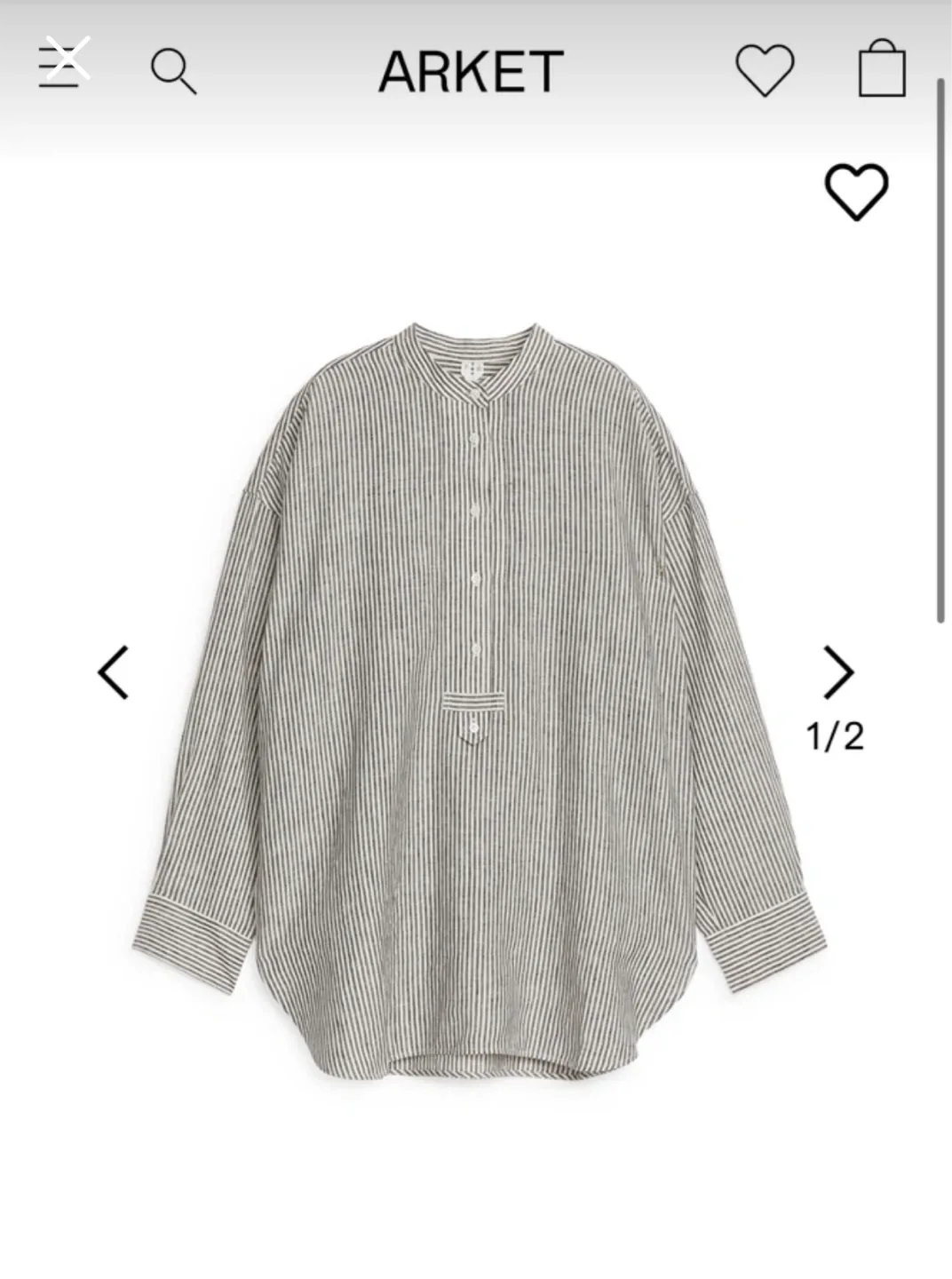 새상품) 아르켓 스트라이프 린넨 셔츠