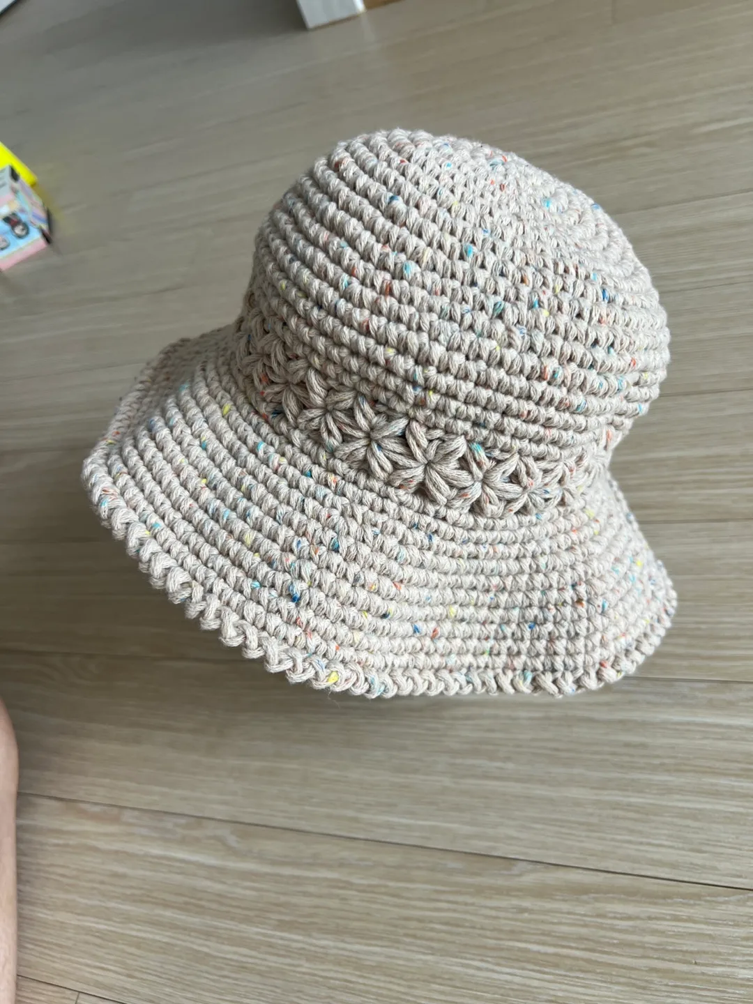 핸드메이드 뜨개 버킷햇 모자 새거