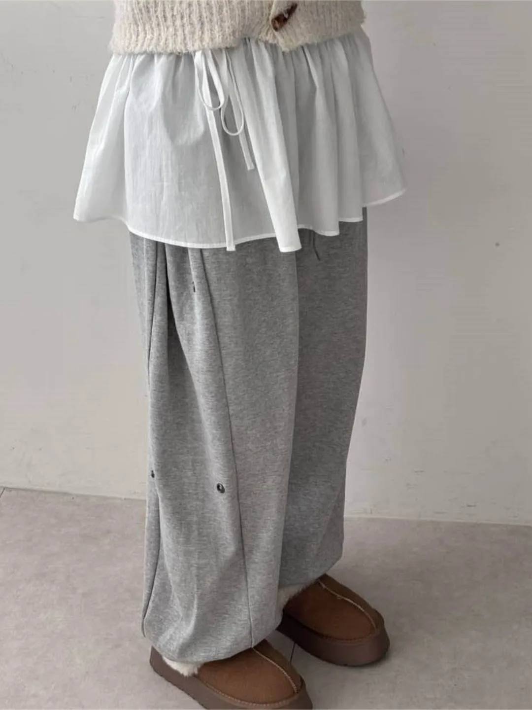 중고 ) 플레인 레이어드 랩스커트