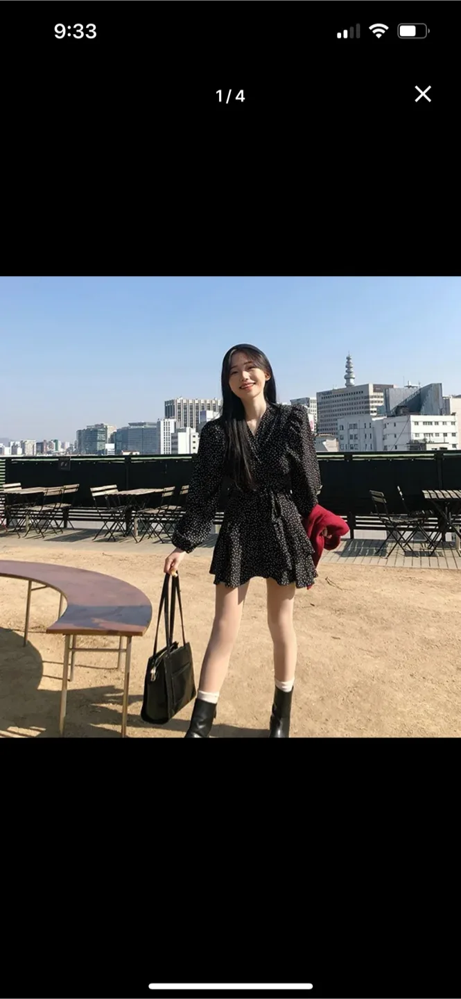 도트 랩 원피스