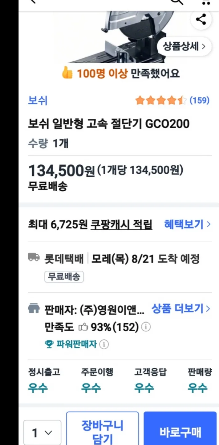 중고 보쉬 GCO200 고속 절단기