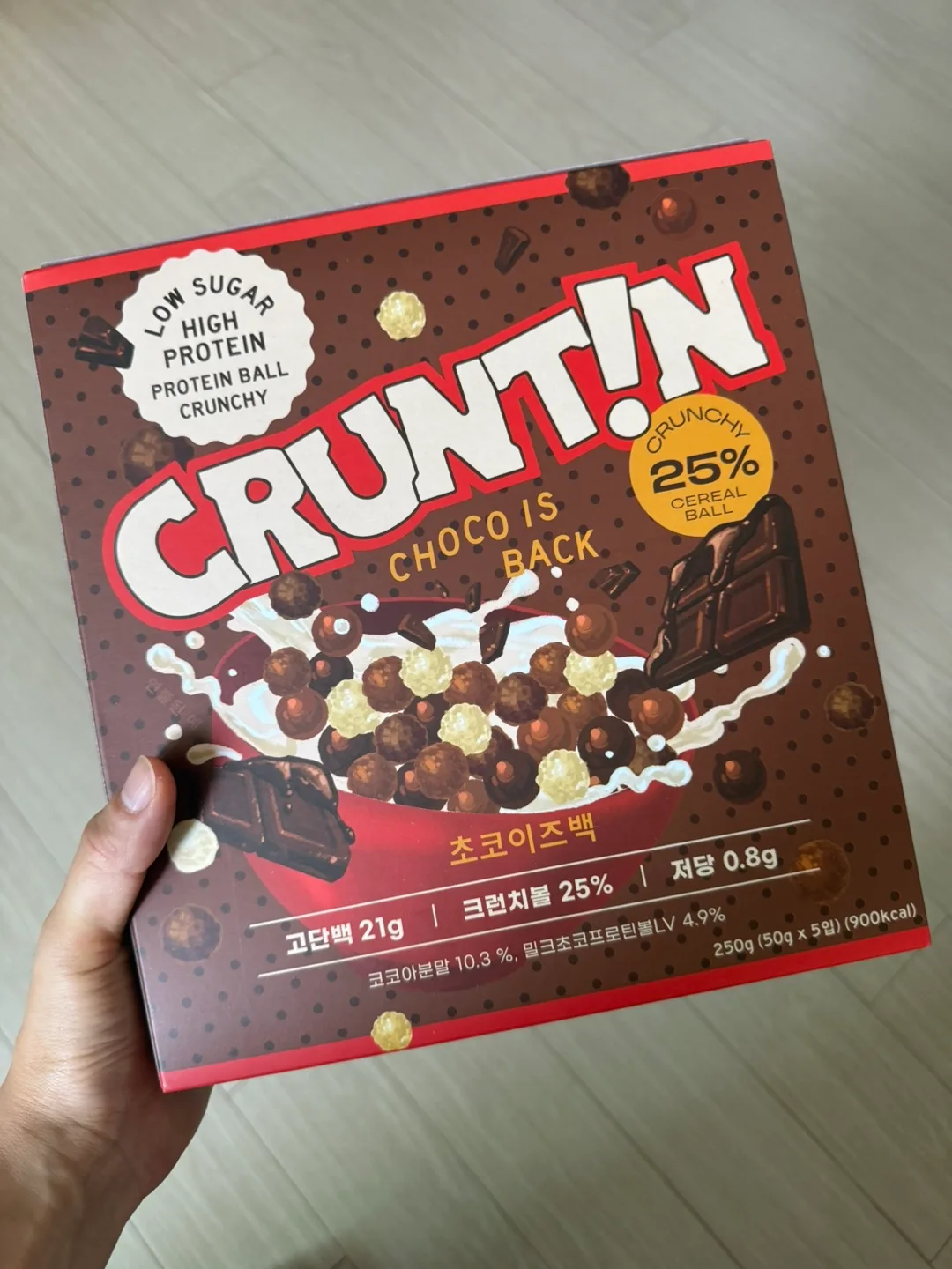 크런틴 크런치볼 단백질 쉐이크 초코맛, 50g, 5개