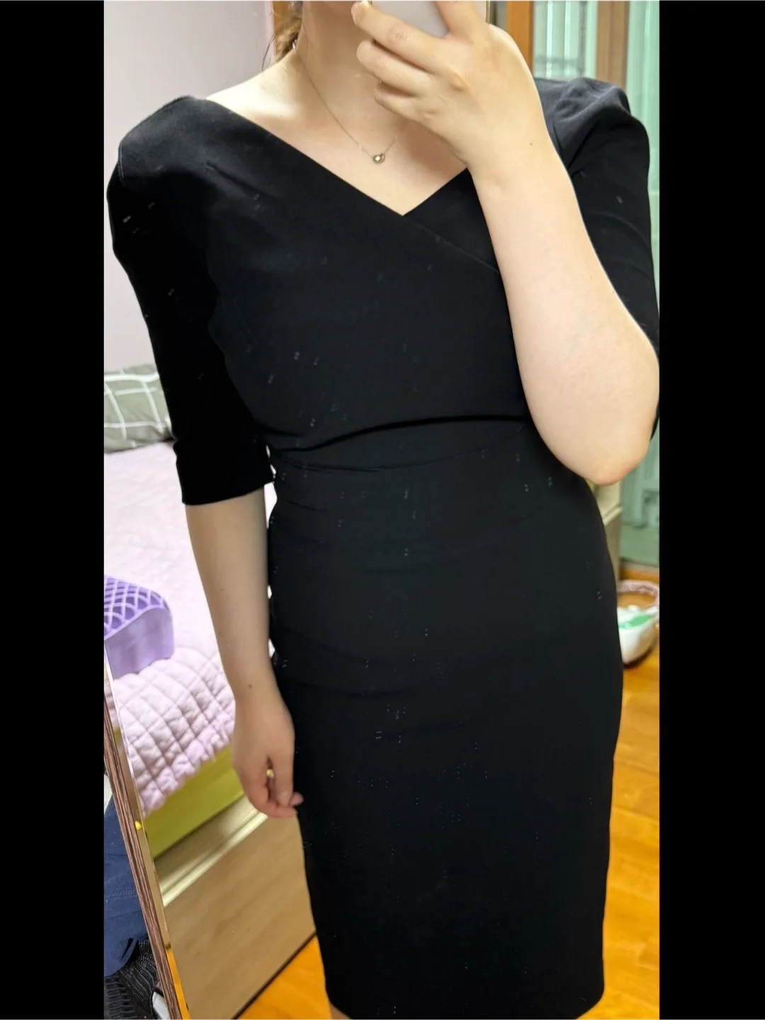 michaa 미샤 미디 원피스 블랙 하객룩 상견례