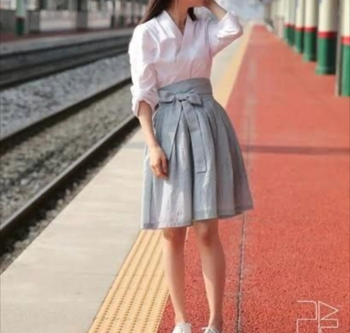 리슬 생활한복 허리치마 & 흰색 셔츠 S사이즈 일괄판매