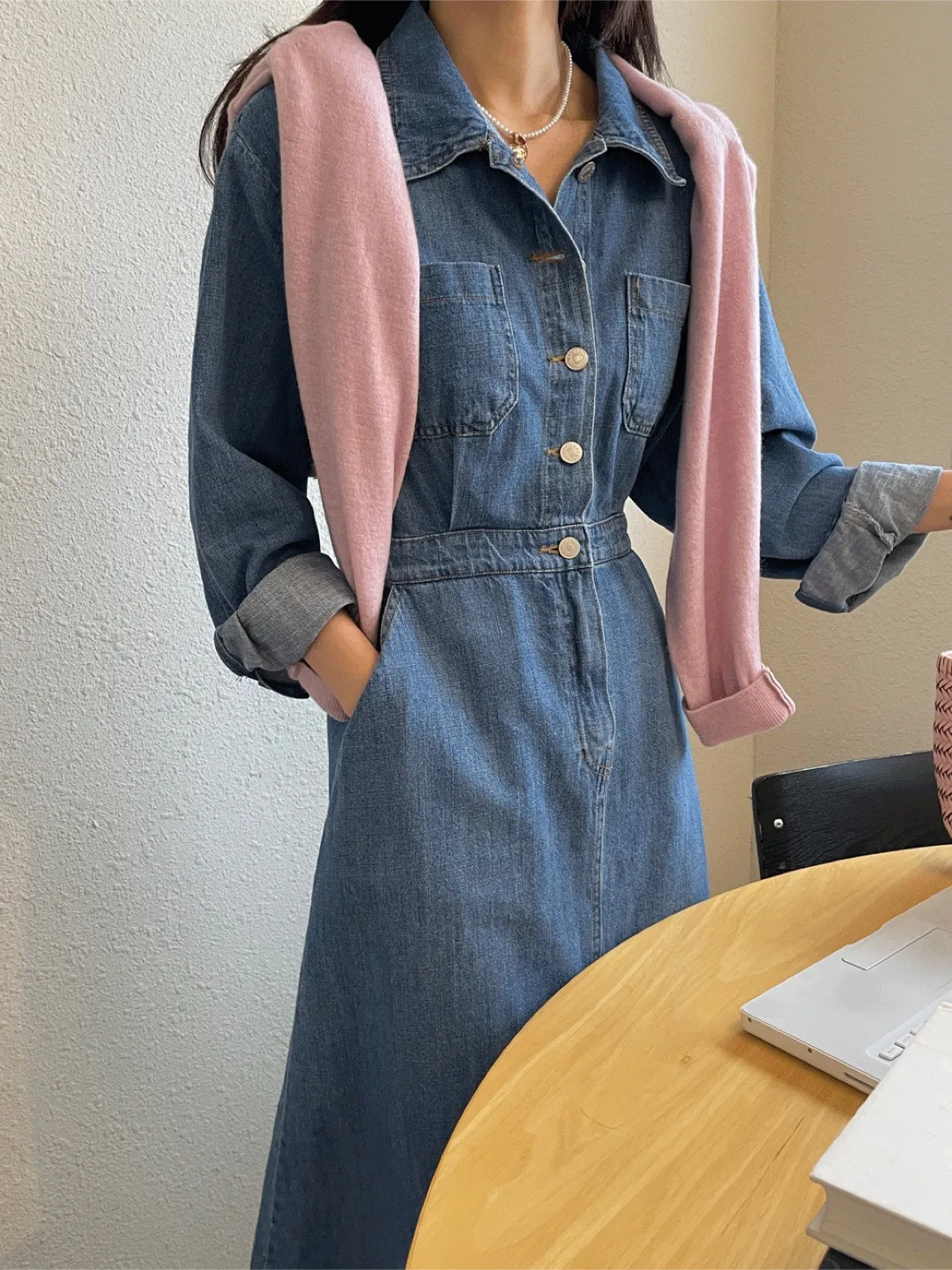 🔥쏭라벨🔥데님 원피스(새상품)