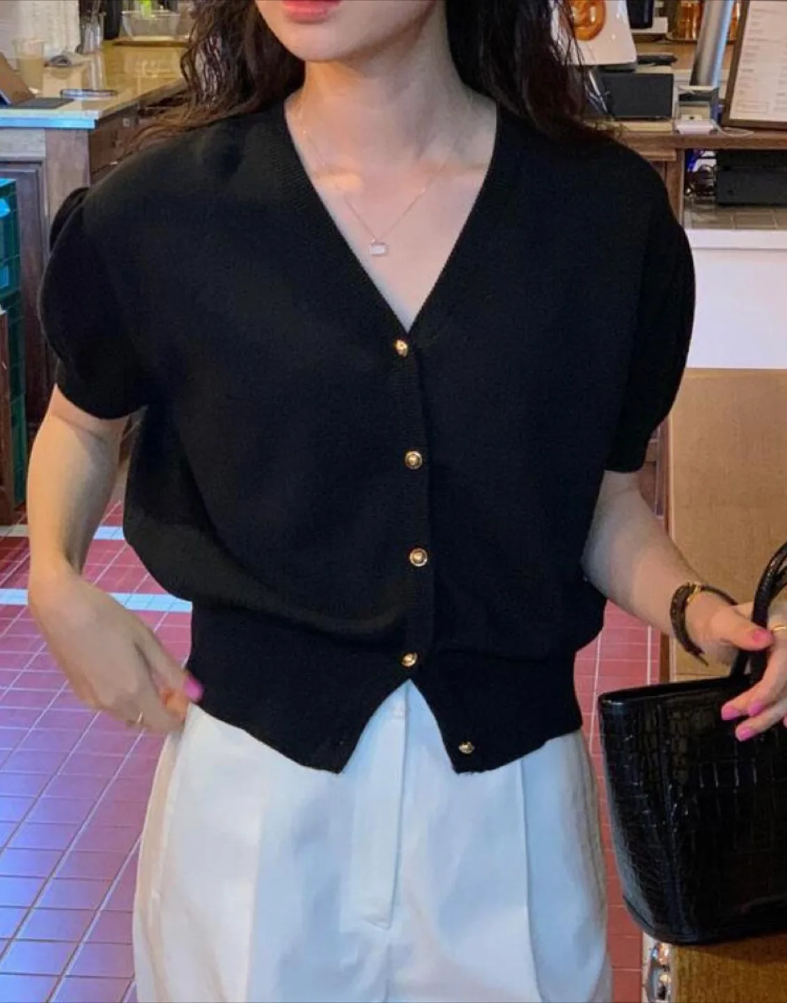 미뉴에트 반팔 가디건