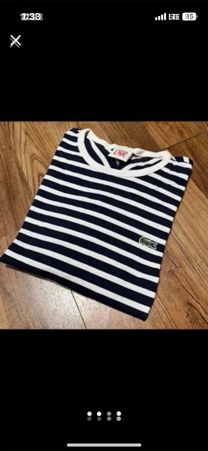 [중고]  라코스테 라이브 스트라이프 긴팔 티셔츠