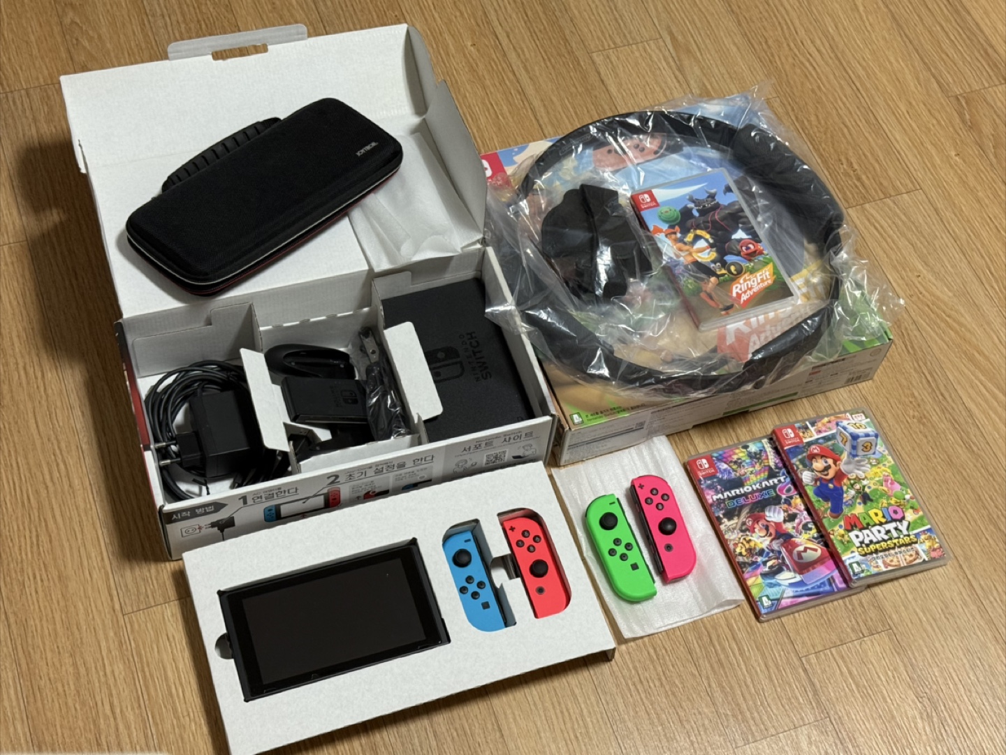 닌텐도 스위치 풀세트 (마리오 카트, 마리오 파티, 링피트)