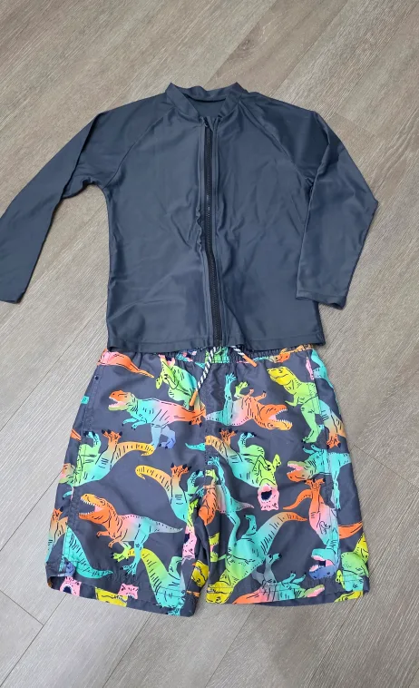 남아 키썸플레이 래쉬가드+공룡 수영복