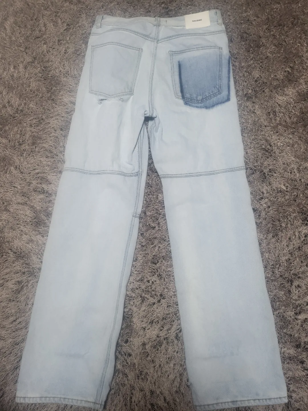 알렌느 세미와이드 스톤워싱 청바지