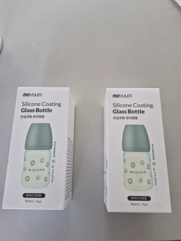모윰 유리 젖병 150ml 새상품 2개 + 중고1 + 더블하트2개