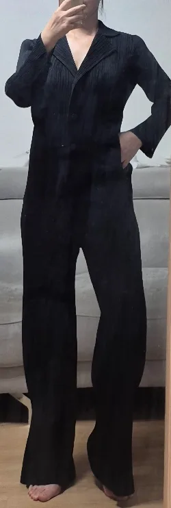 정품 이세이미야케 FETE 플리츠플리즈 해칭플리츠 와이드롱팬츠